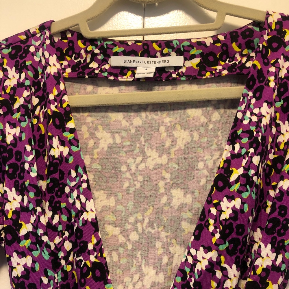 Diane Von Furstenberg wrap dress multicolor print - Picture 7 of 7